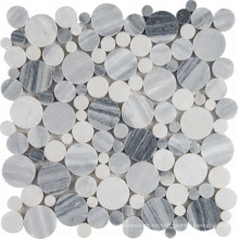Alaska Gray Pebble 12-inch x 12-inch Polished Marble Mesh-Mounted Mosaic Tile
